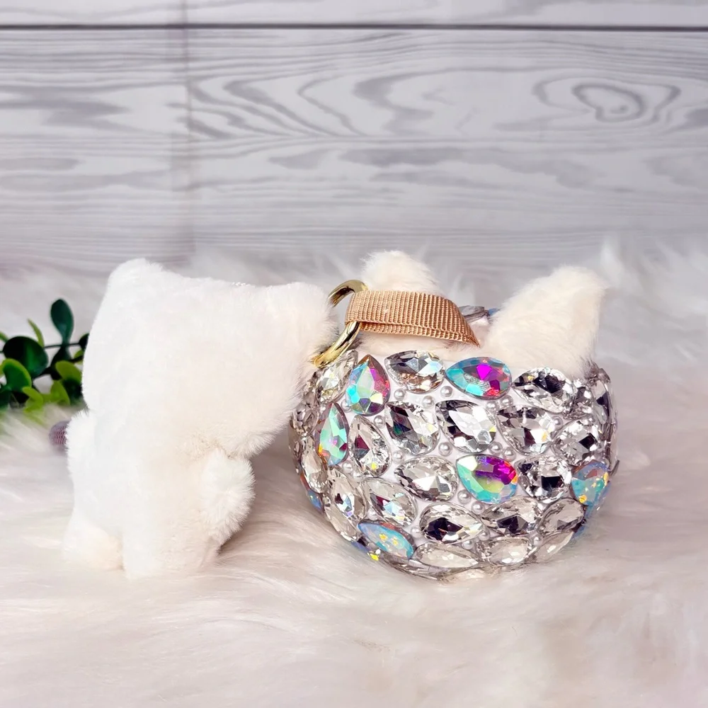 Sparkling Crystal Plush Monster Character Keychain/Bag Charm‎